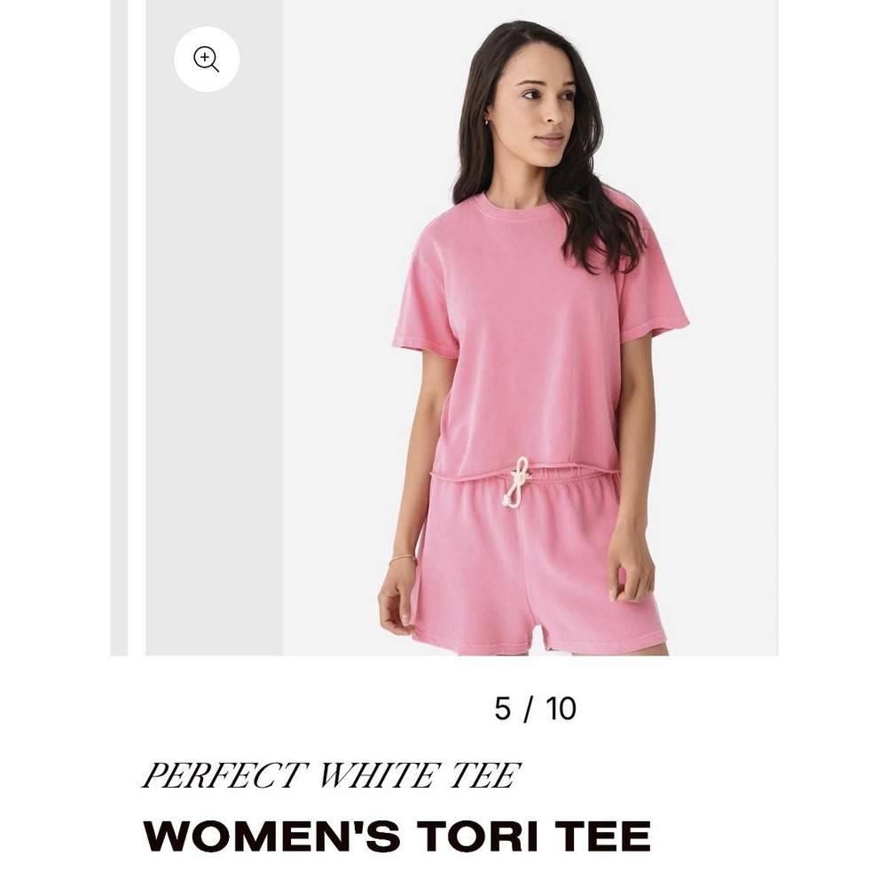 $70 PERFECT WHITE TEE WOMEN'S TORI TEE BOXY OVERSIZED XS